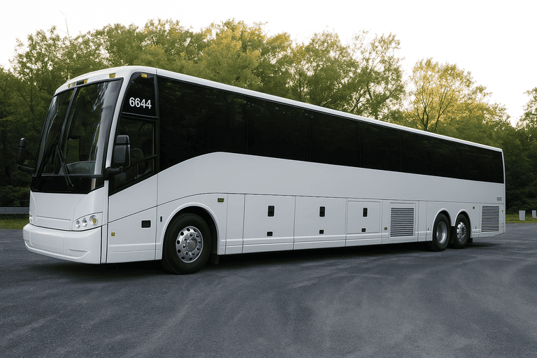 exterior of Palm Coast Coach Bus Service coach bus