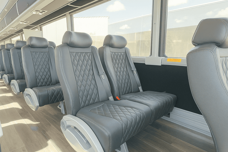 interior of Palm Coast Coach Bus Service charter bus